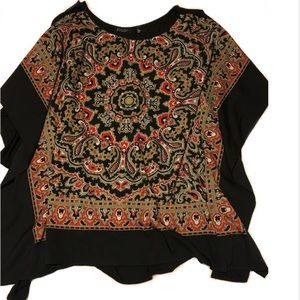 3/$50 Fylo Black, Red and Tan Tunic